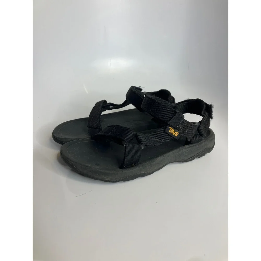 Teva sandals all black fully adjustable big kids size 2 casual hiking waterproof